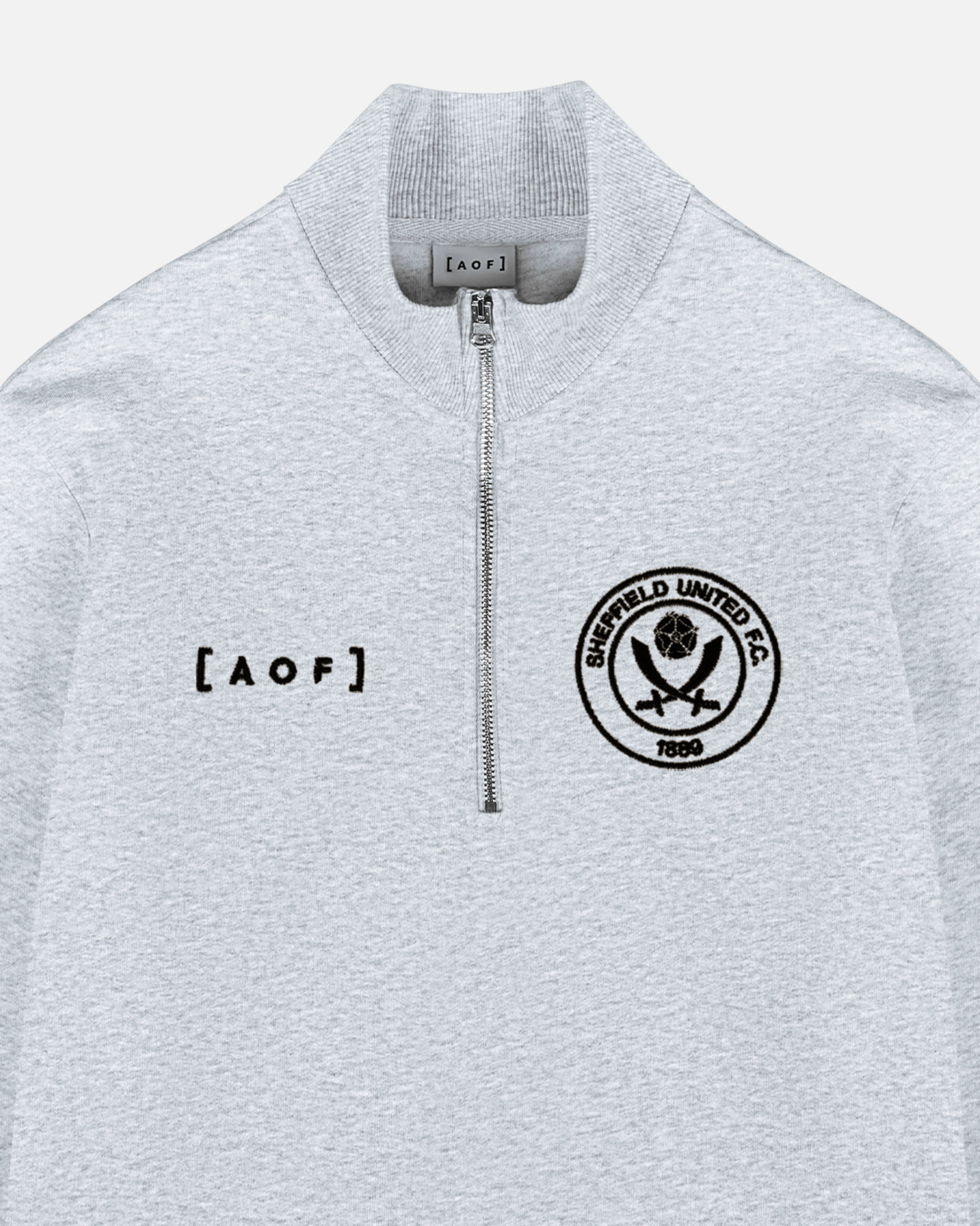 AOF Sheffield United Grey Quarter Zip Sweat | Art of Football
