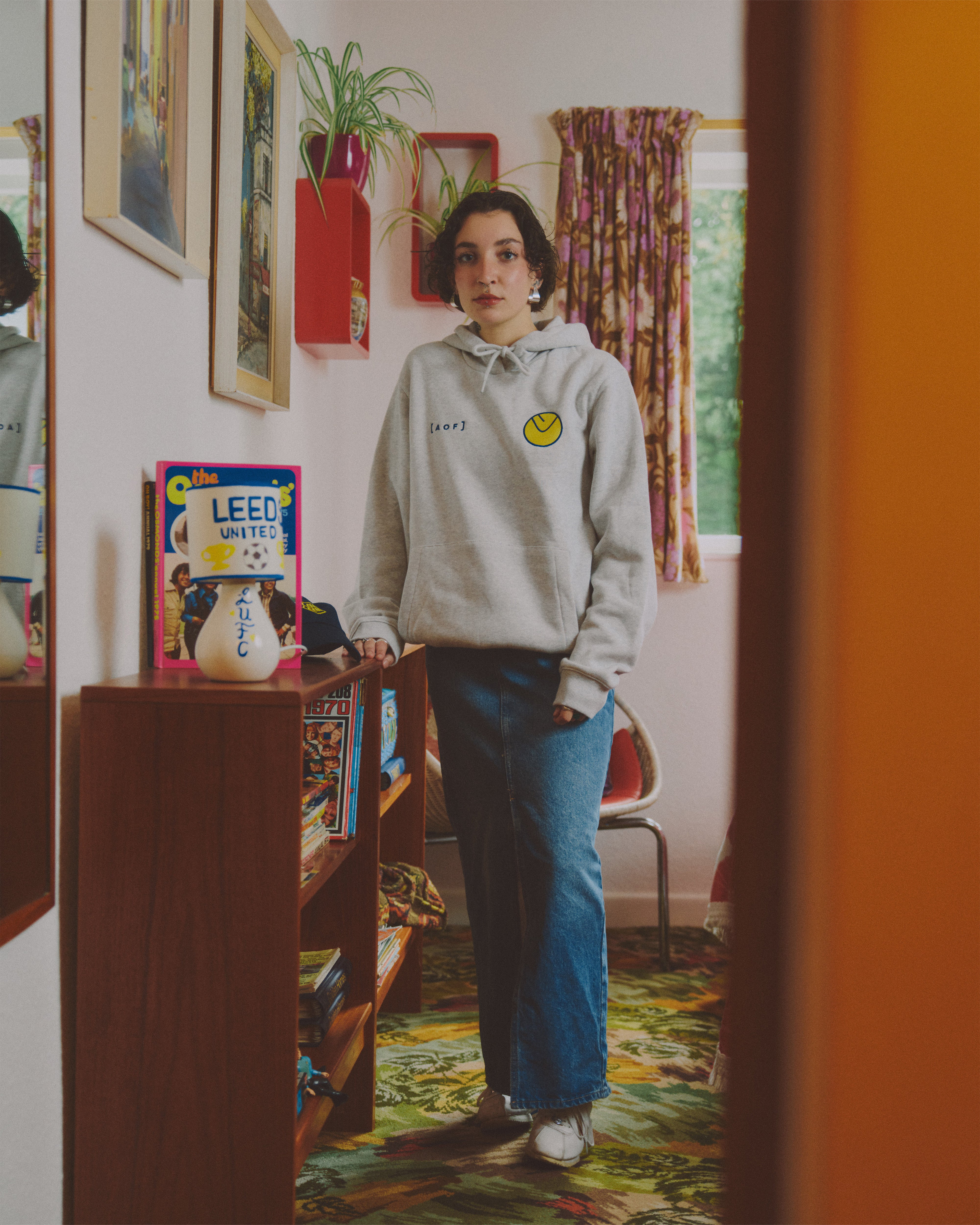 ART OF Football x Leeds United Smiley Embroidered Hoodie | AOF x LUFC