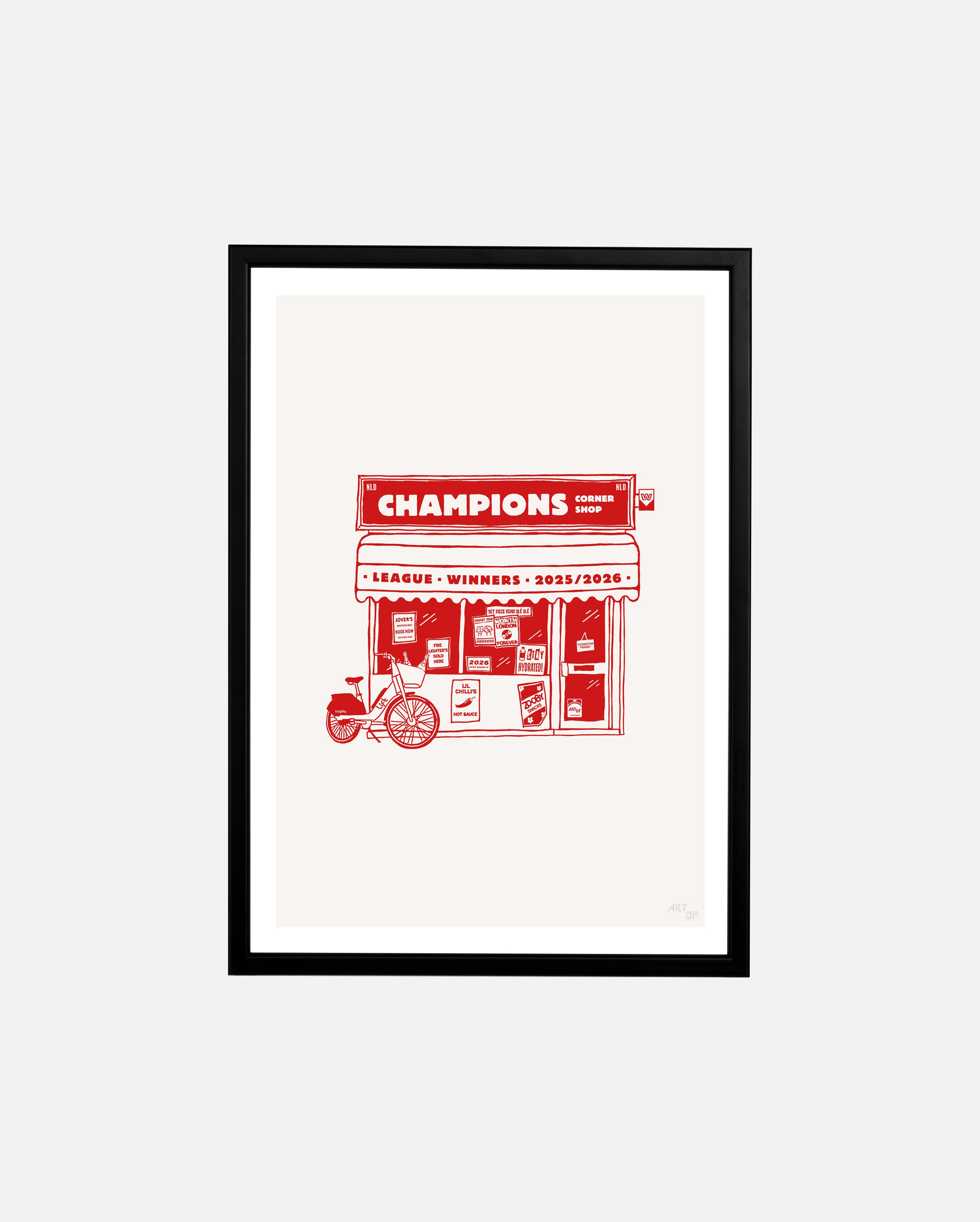 ART OF AFC Corner Shop Framed Print | Football Wall Art