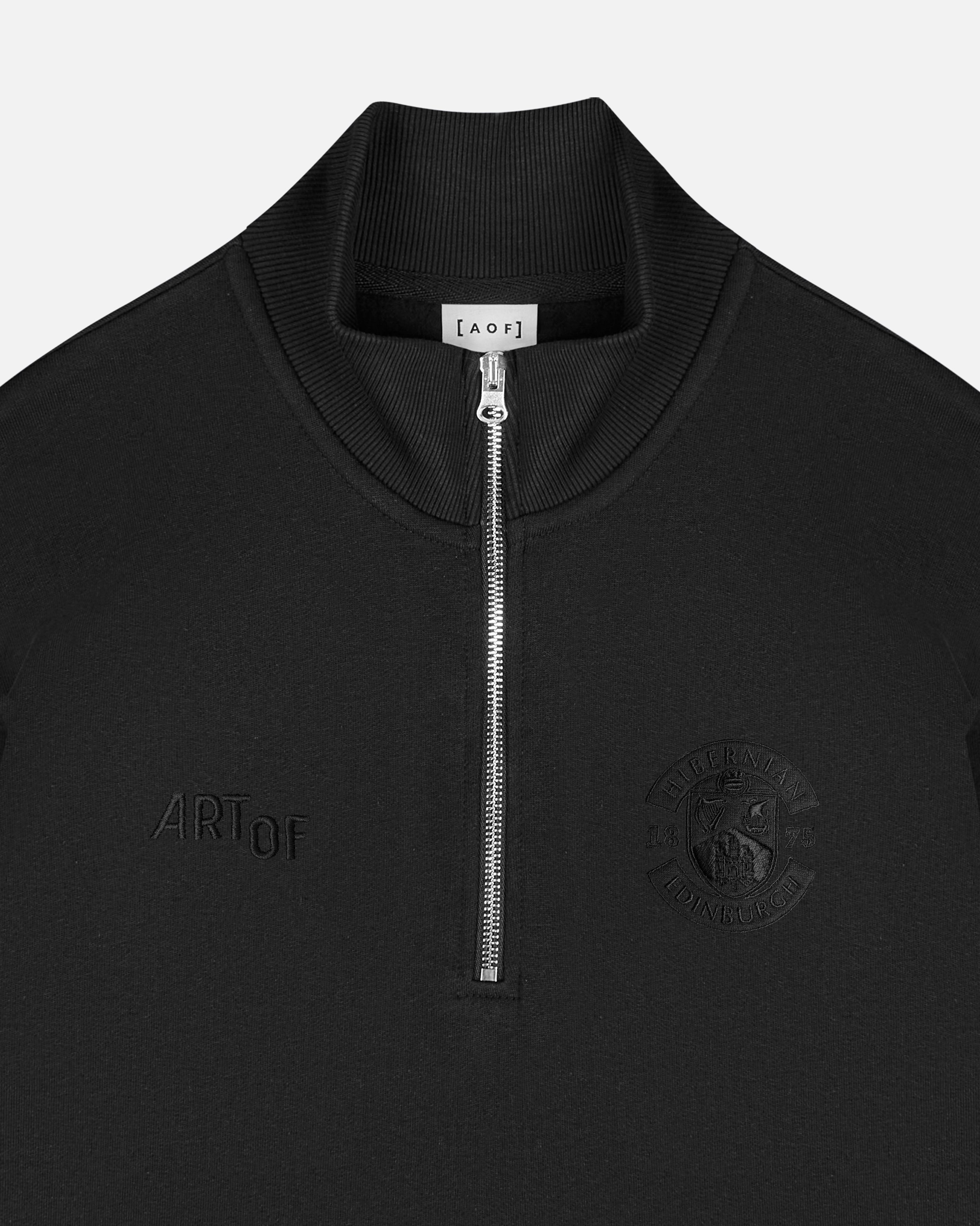 ART OF Football x Hibernian Blackout Quarter Zip Black Sweat | AOF