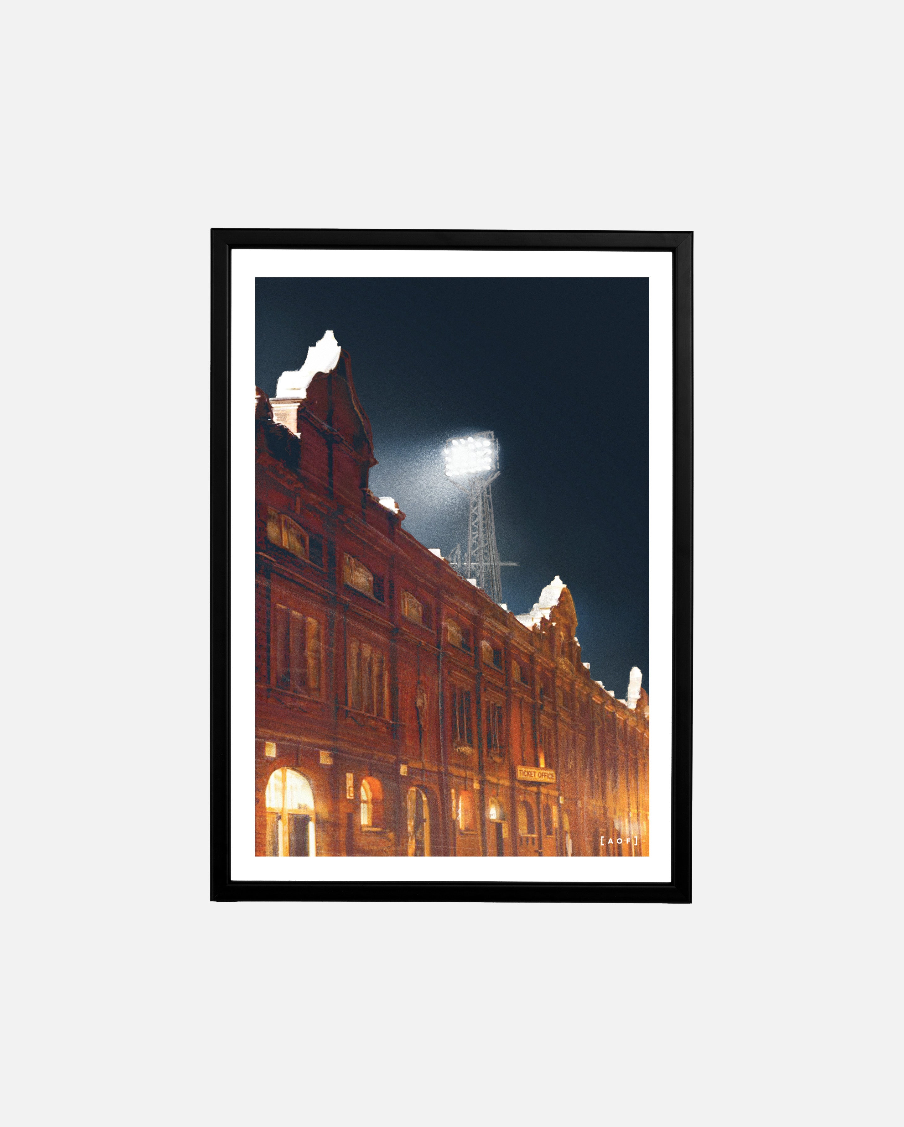 ART OF Fulham Craven Cottage by Night Framed Print | FFC Football Art
