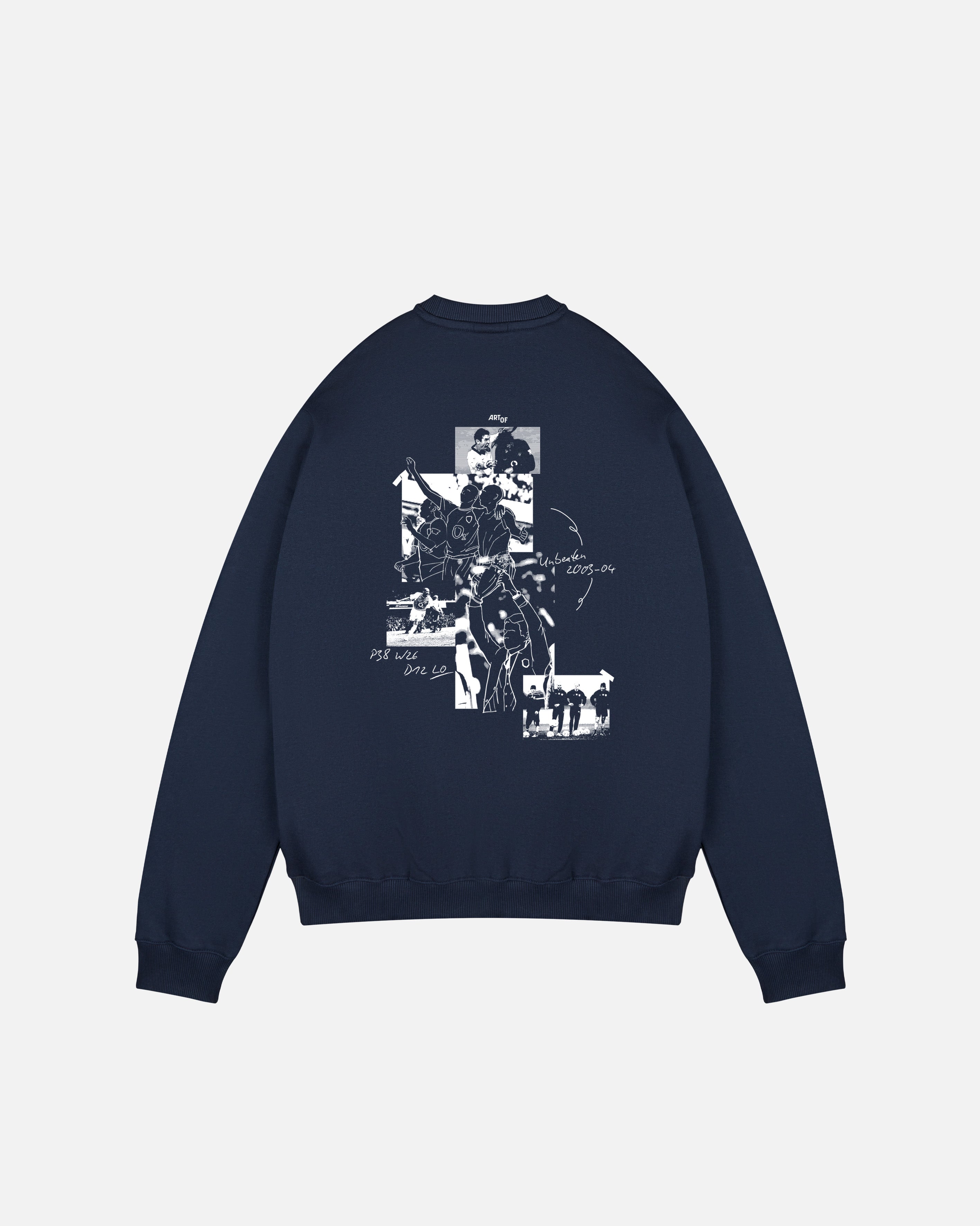ART OF AFC 03/04 Moodboard Sweat | Navy Graphic Football Top