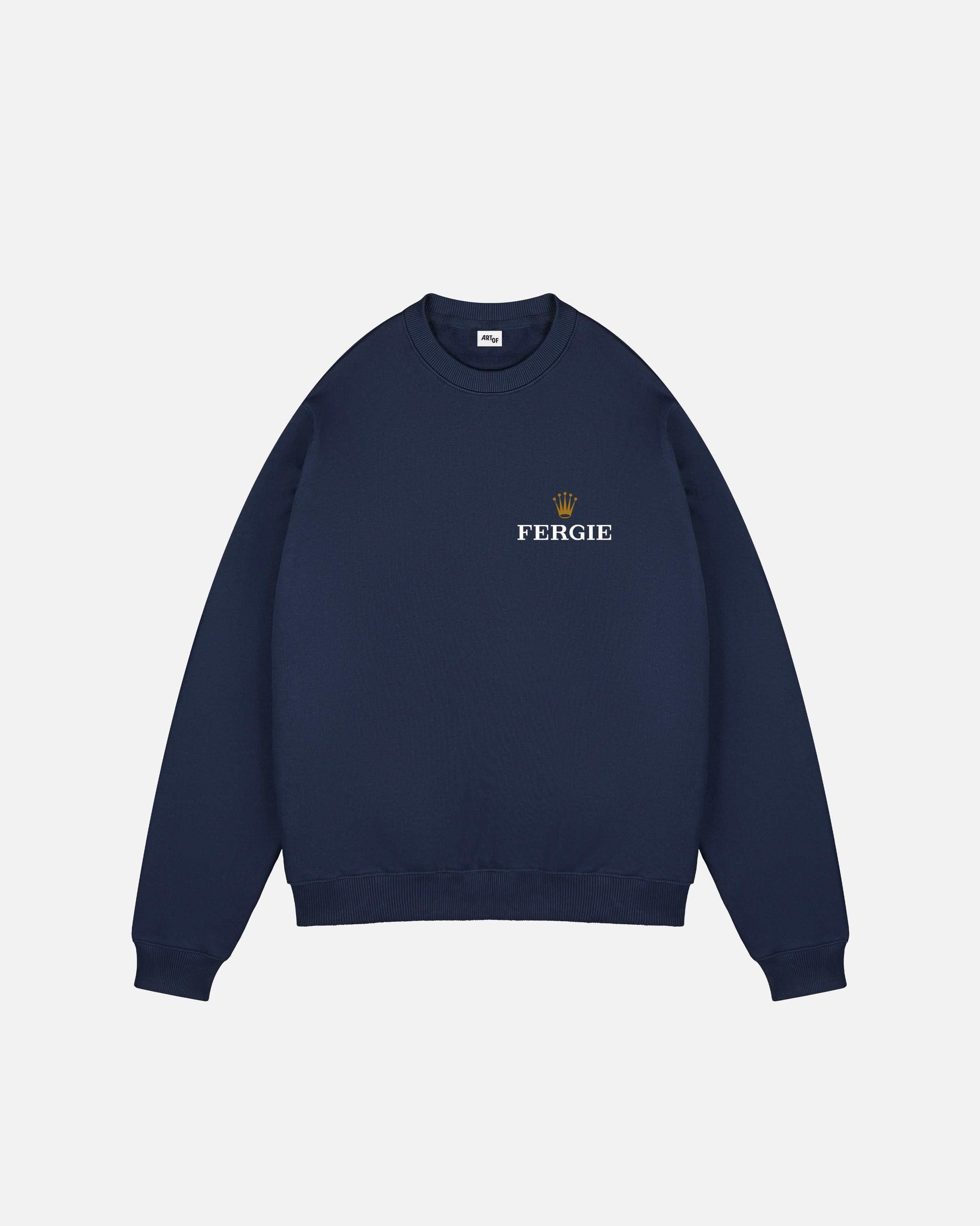 ART OF Fergie Time Navy Sweat | MUFC Graphic Football Top
