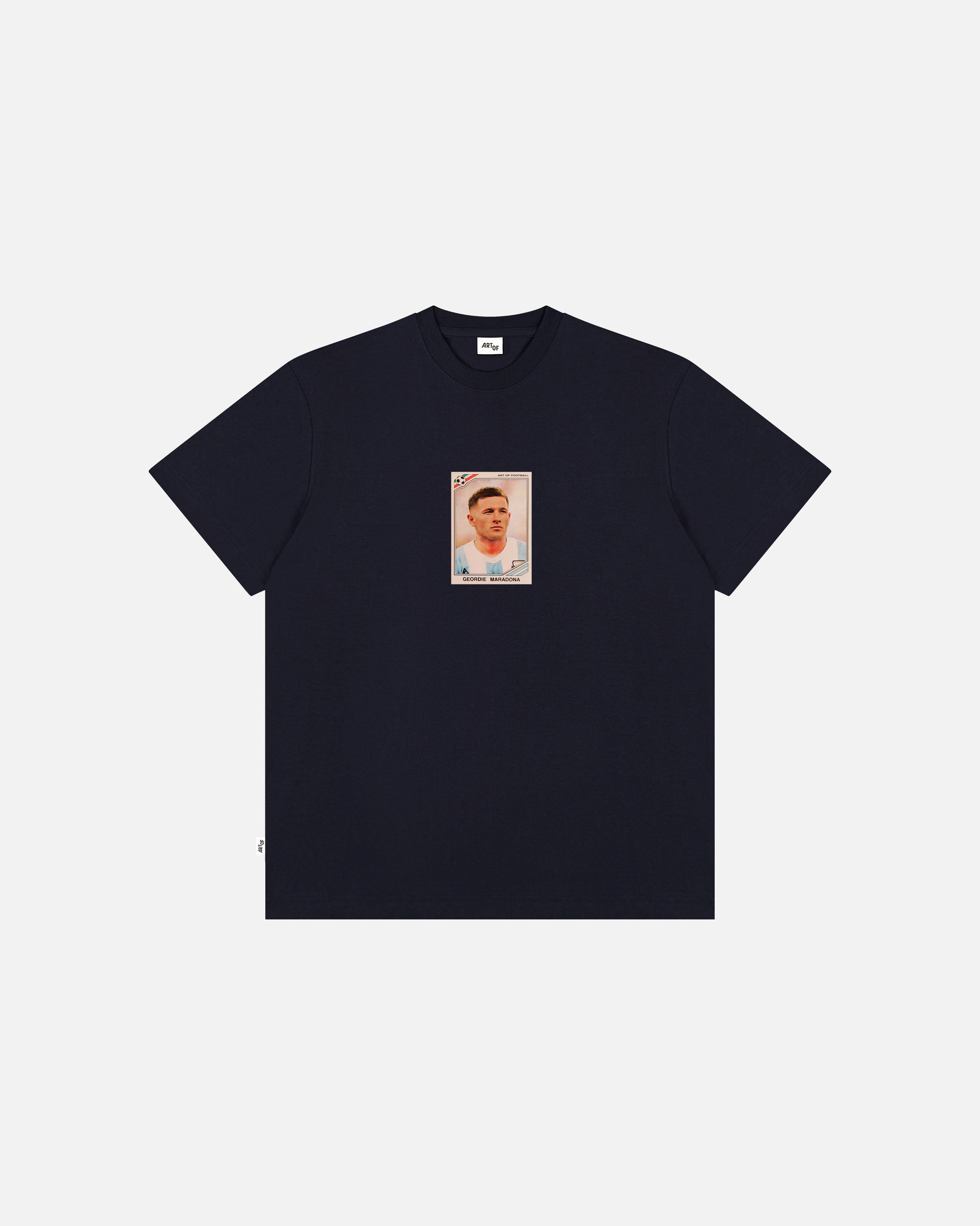ART OF Geordie Maradona Tee | England Navy Graphic Football T-shirt