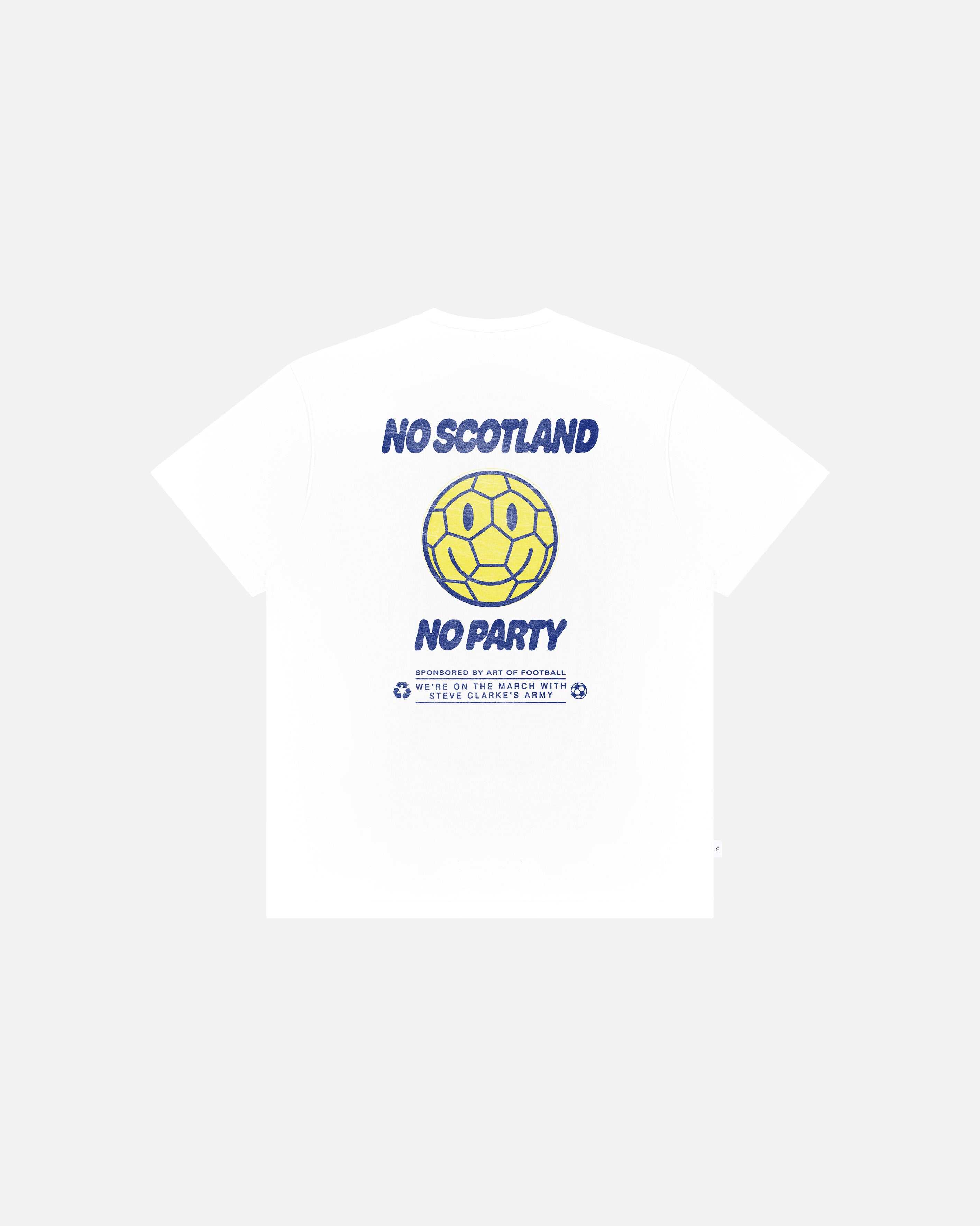 ART OF No Scotland No Party Tee | White Graphic Football T-shirt