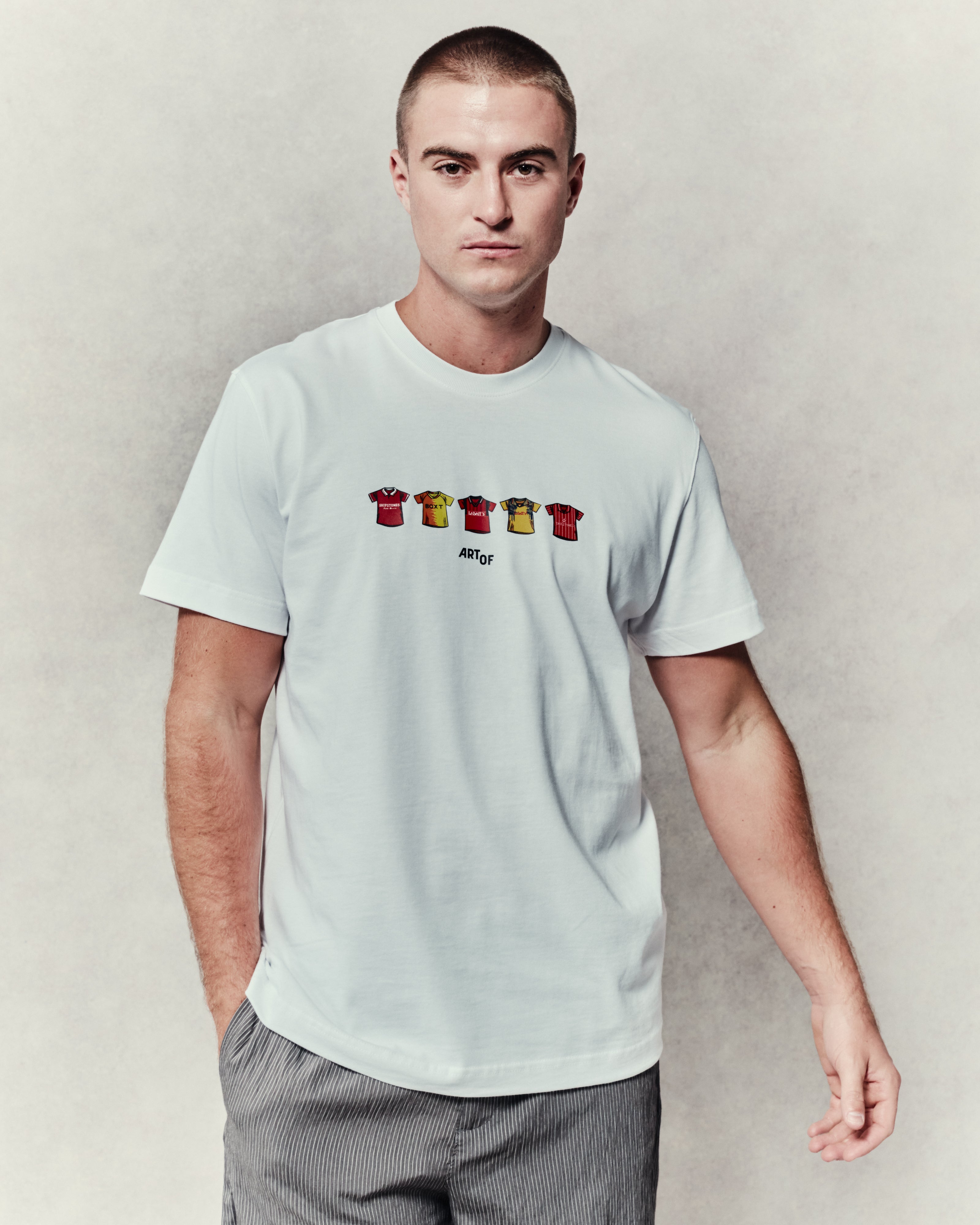 ART OF x Forest Printed Classics Tee | White Graphic Football T-shirt