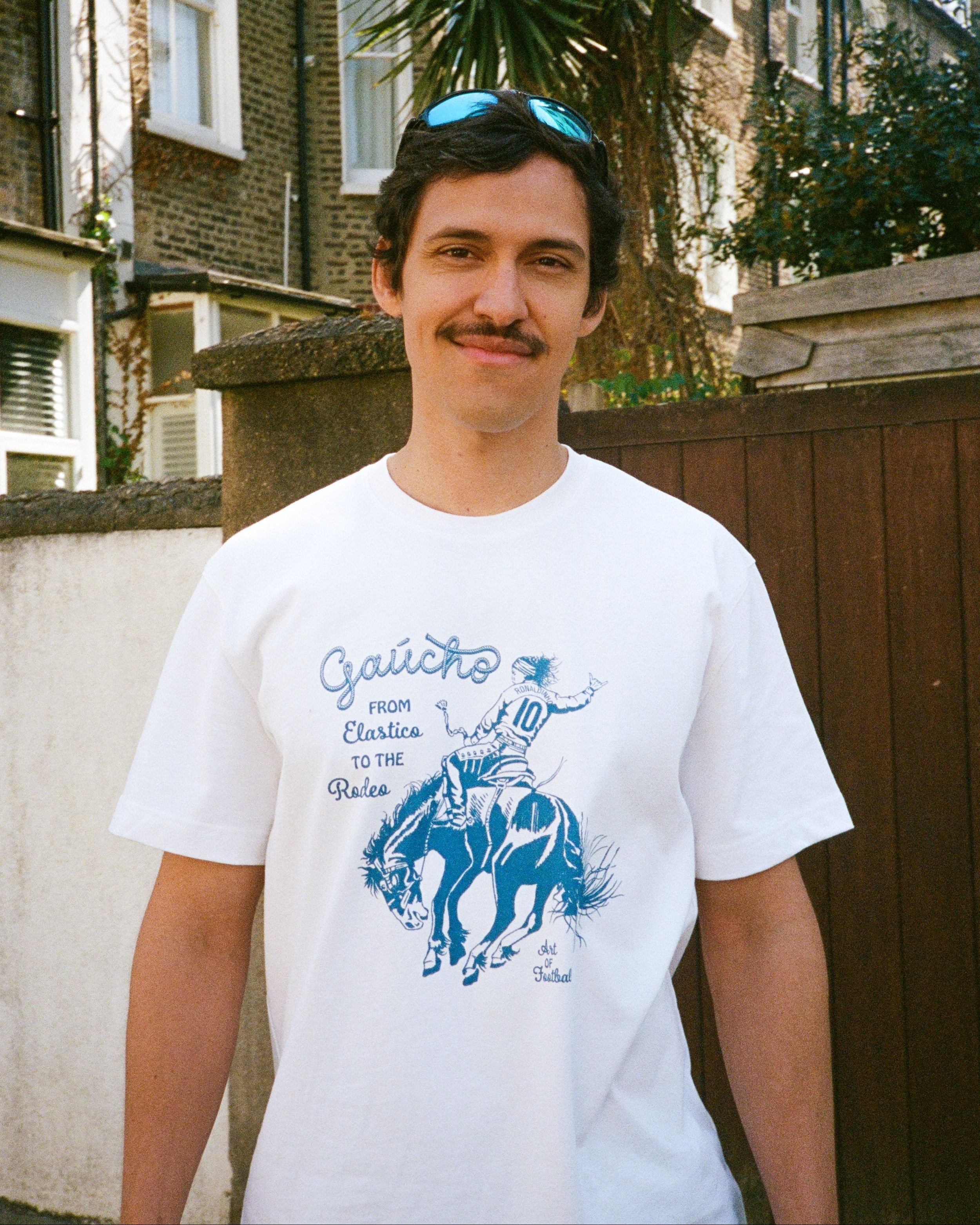 ART OF Gaucho Tee | Brazil White Graphic Football T-shirt