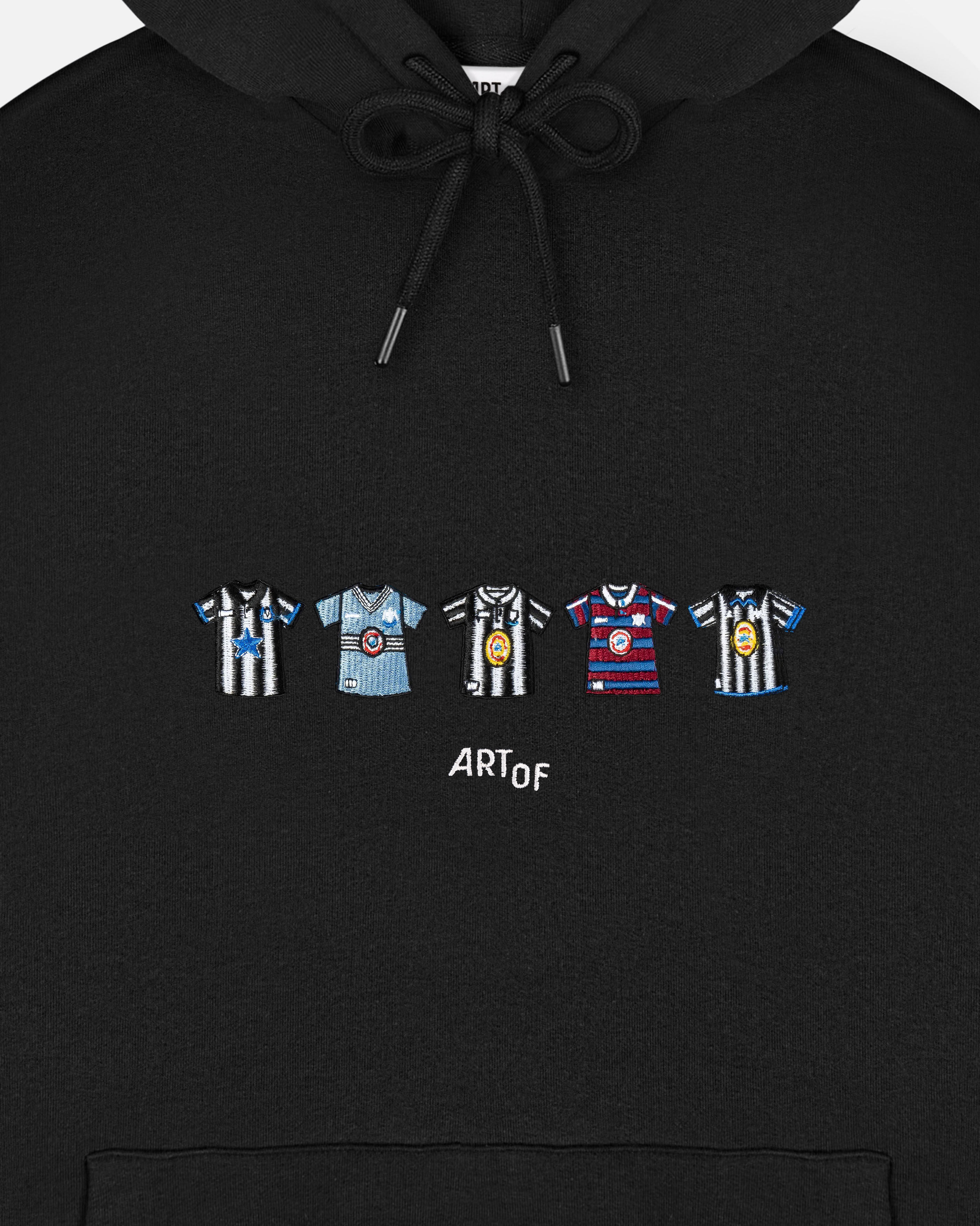 ART OF Football Toon Embroidered Classics | Black Hoodie | AOF x NUFC