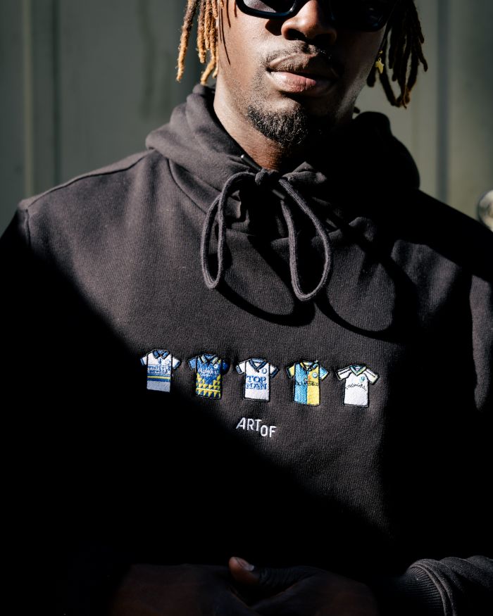 ART OF x Leeds Embroidered Classics Black Hoodie | LUFC Football Sweat