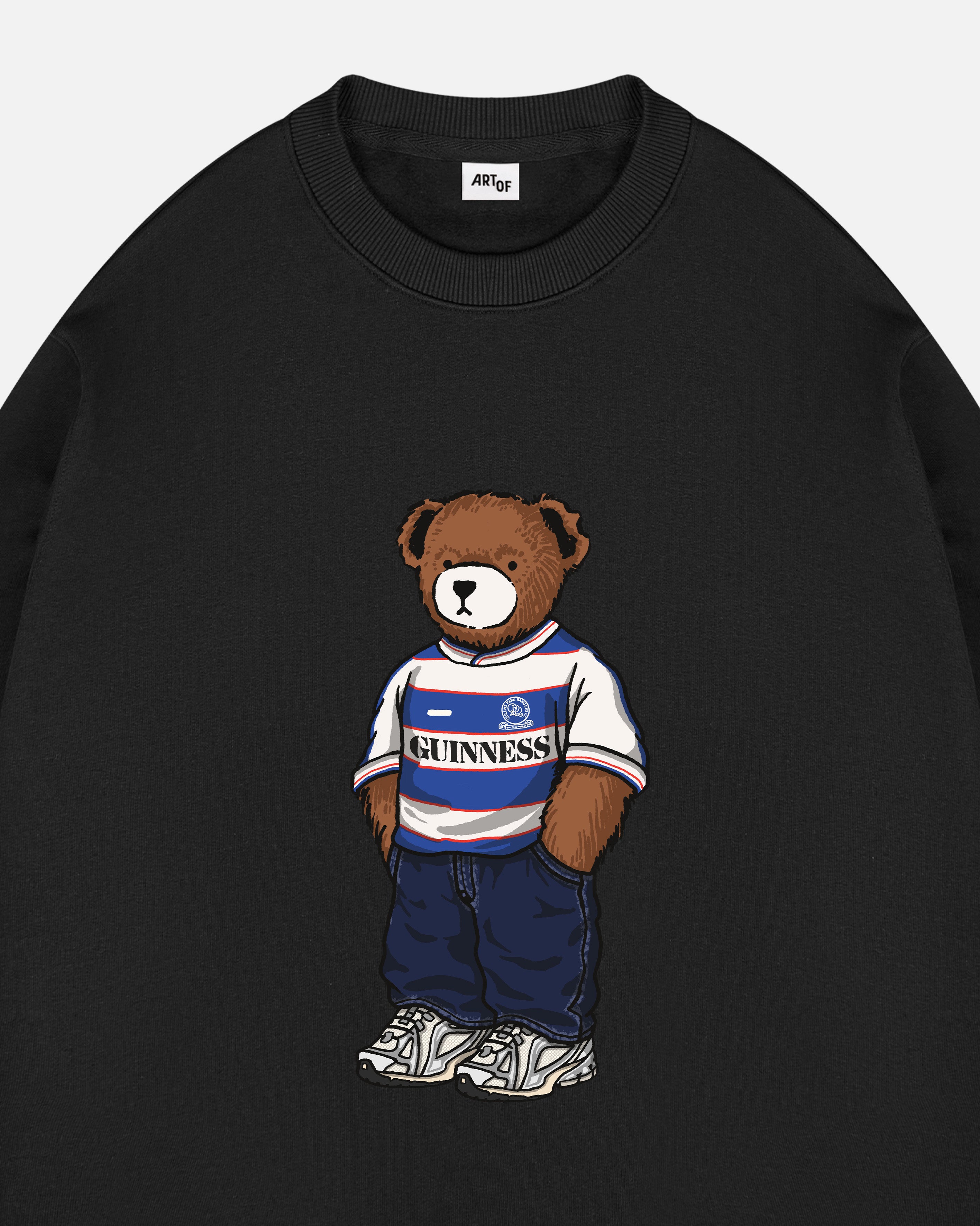 ART OF QPR Home Pickles Sweat | Black Printed Graphic Football Top